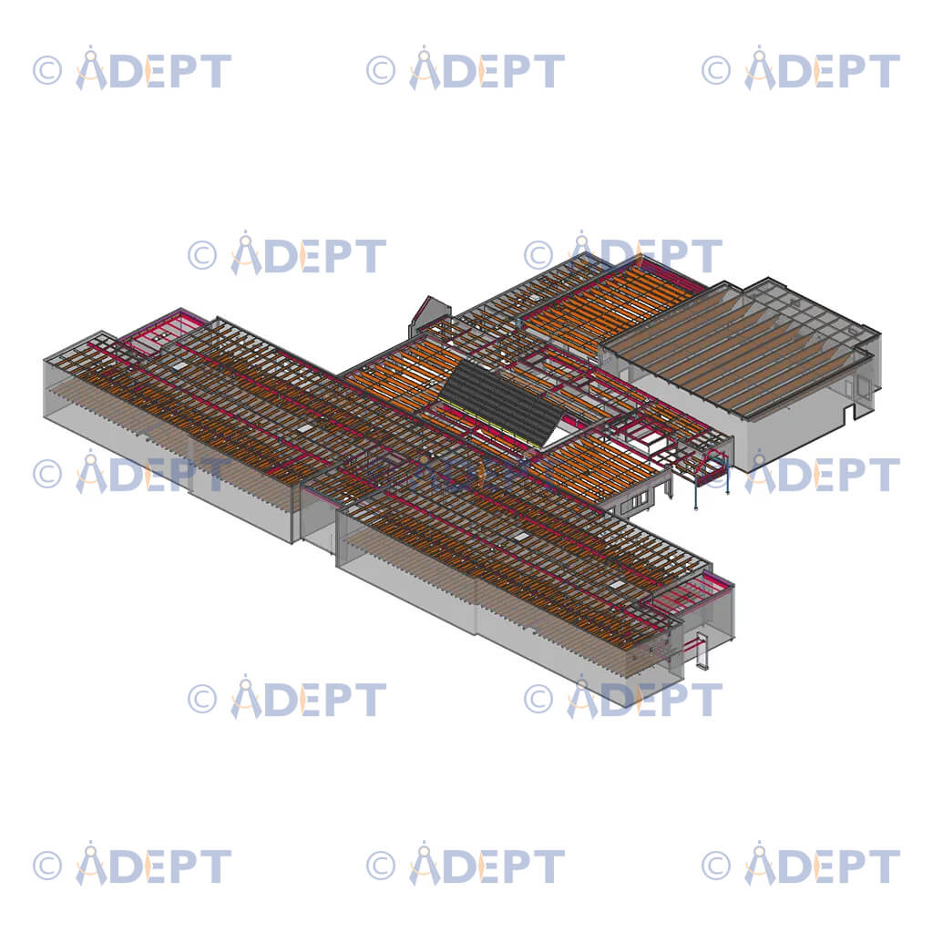 Structural steel framing and detailing for industrial facility in Plainfield Illinois USA