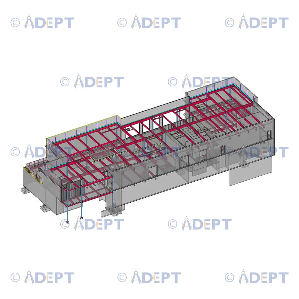Industrial steel structure design and roof framing detailing project in Illinois USA