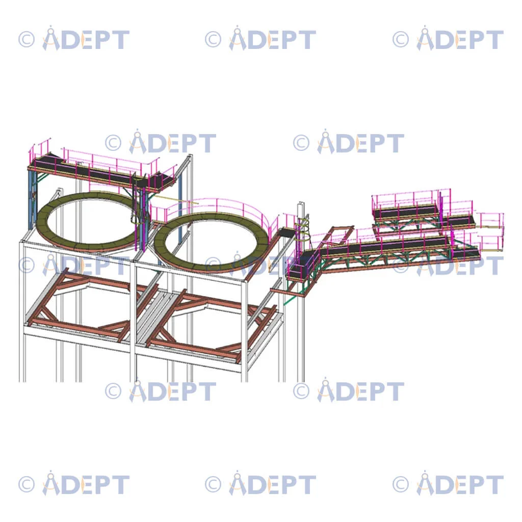 Biomass plant structural steel detailing and industrial platform design in Louisiana USA
