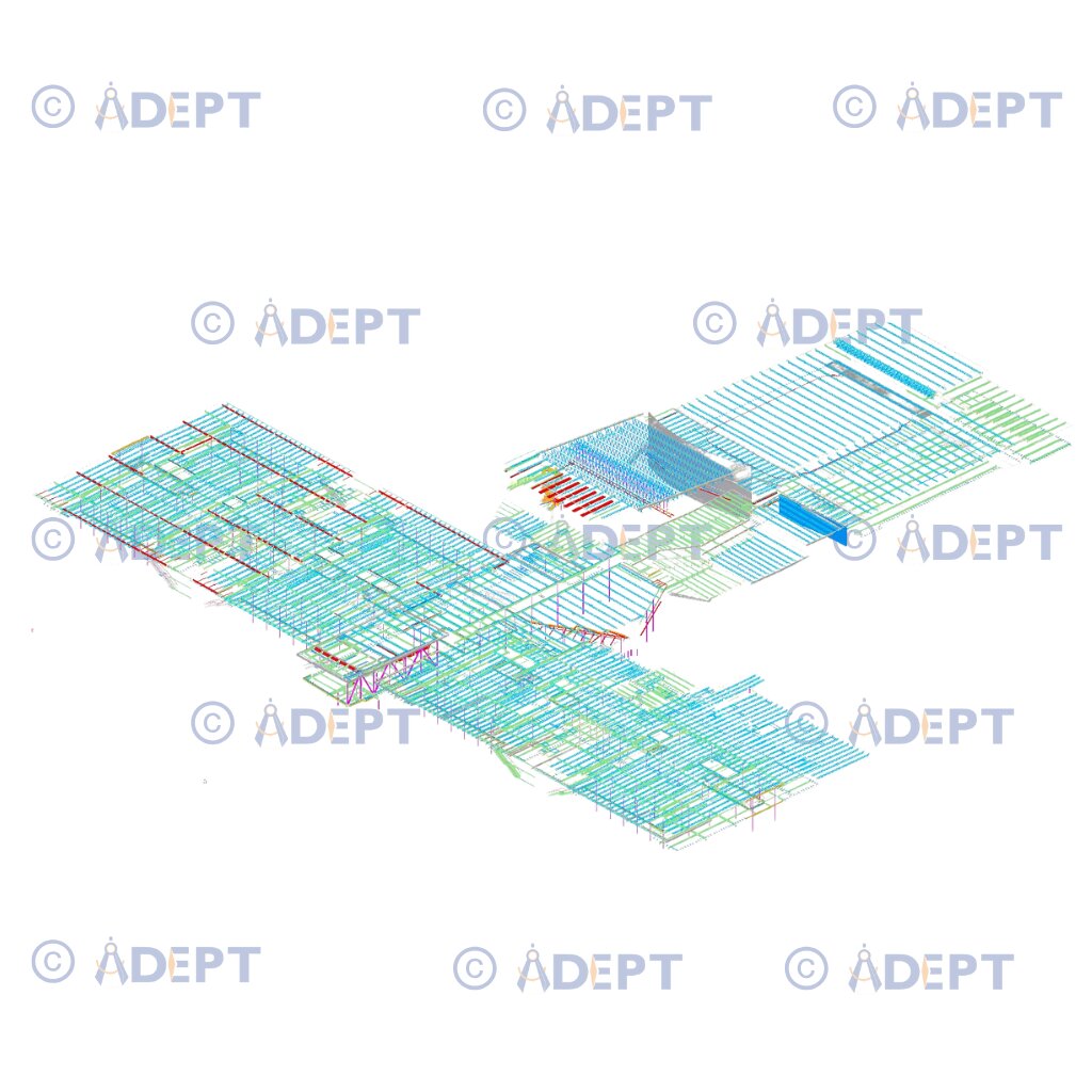 School building structural steel framing and detailing for construction project
