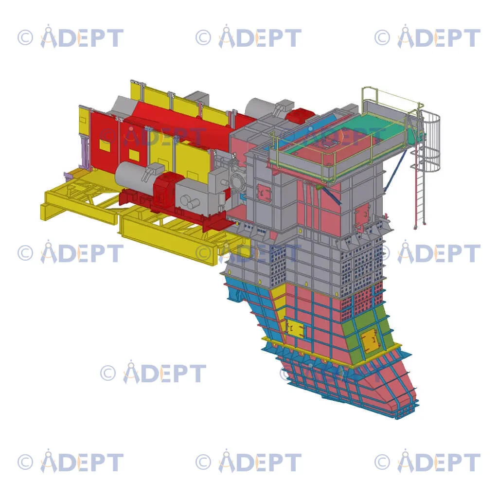 Stockpile conveyor structural steel detailing and bulk material handling system USA