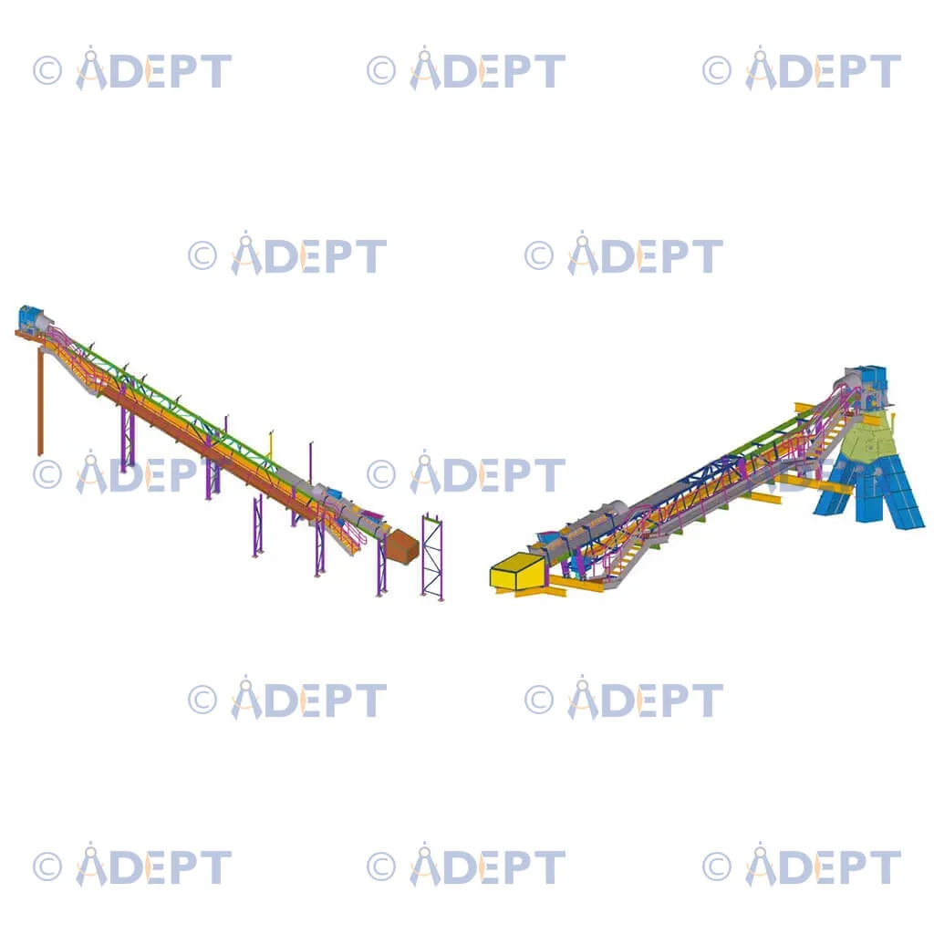 24 inch conveyor solids handling system structural steel detailing USA