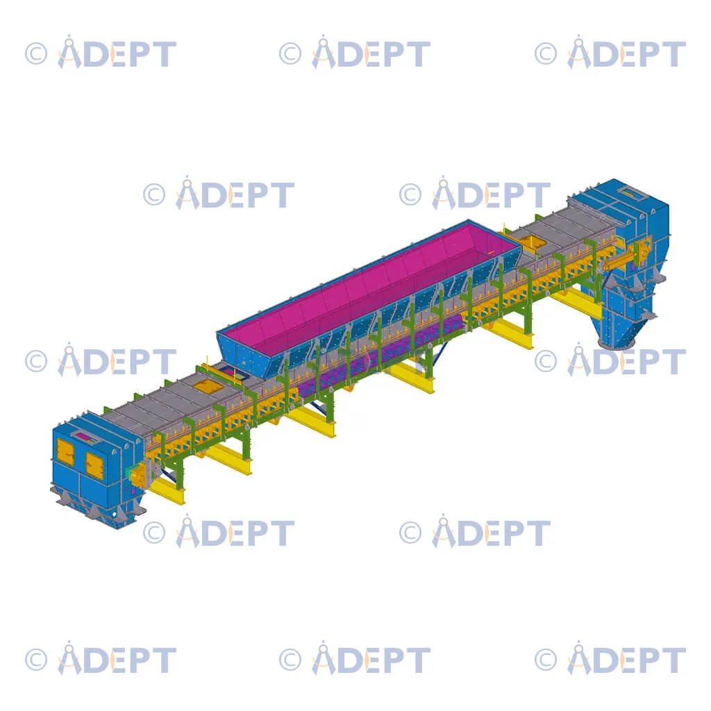 Industrial solids handling system structural steel detailing and plant design USA