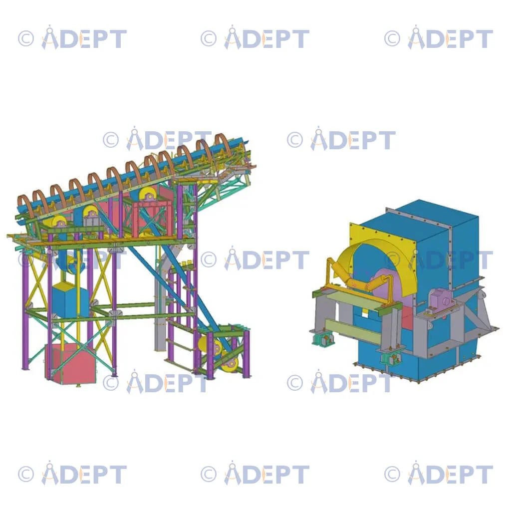 60 inch conveyor structural steel detailing and heavy material handling system Canada