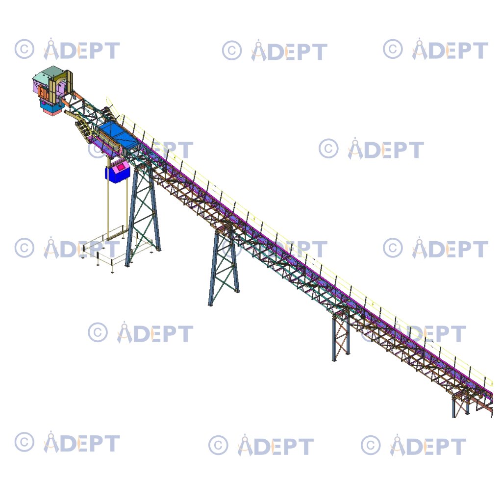 42 inch belt conveyor structural steel detailing and support structure design in Illinois USA