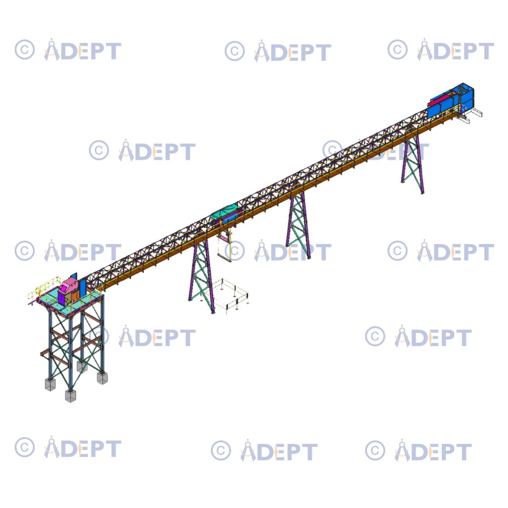 24 inch belt conveyor steel structure detailing project in South Carolina USA