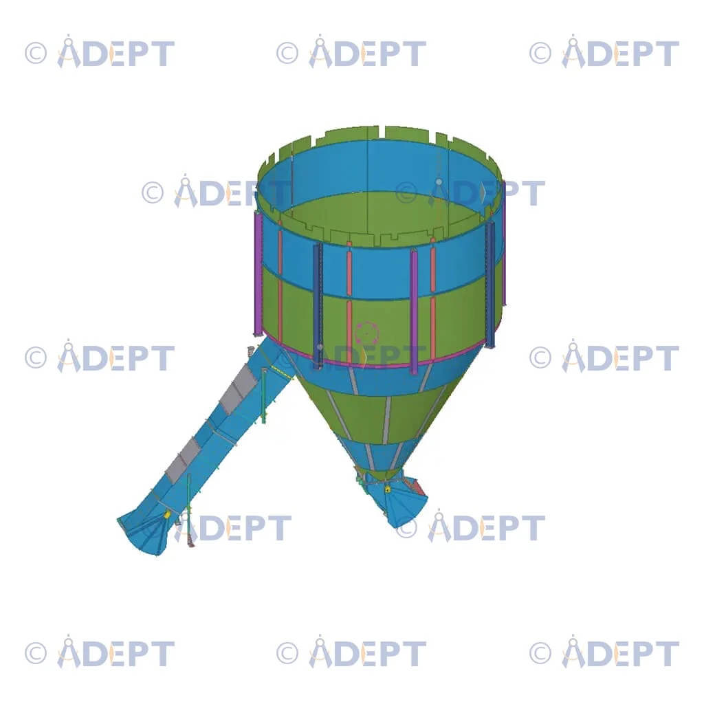 Refuse bin steel structure detailing and waste handling system design USA