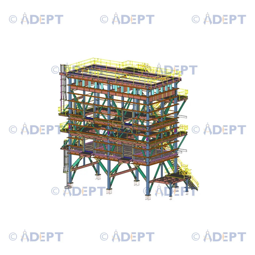 Truck loading industrial structure steel detailing and platform design in Texas USA