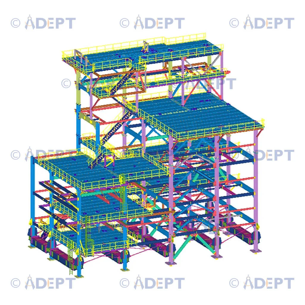 Industrial conveyor system structural steel detailing and support design USA