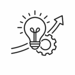 Innovation and growth illustration showing ideas, technology, and business development