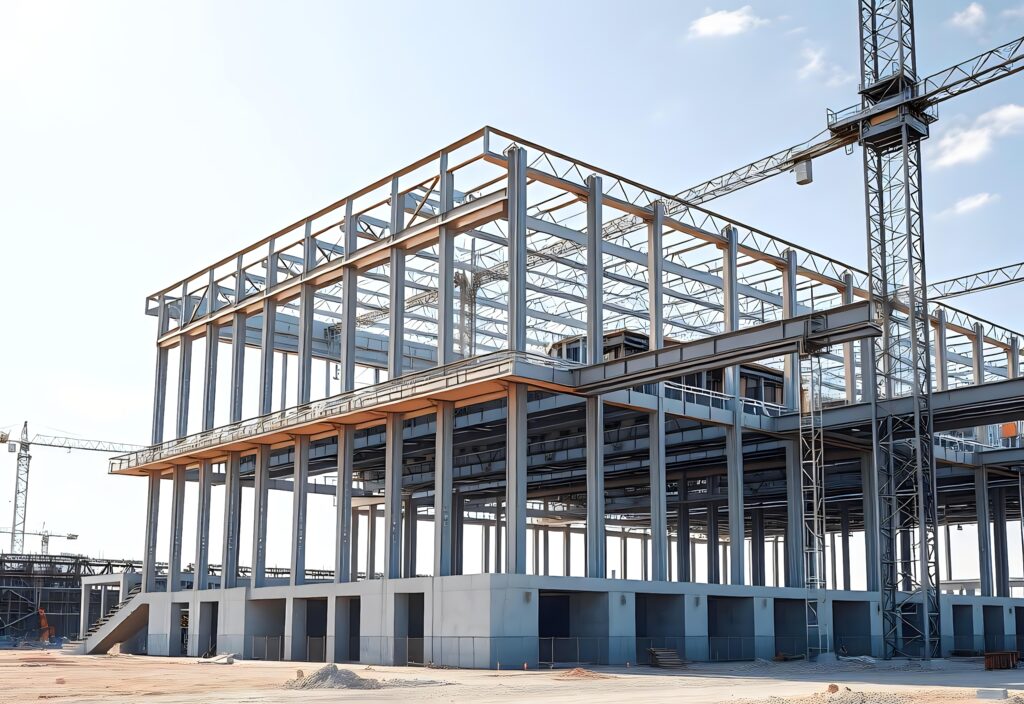 Structural steel detailing and construction of multi storey industrial building with crane