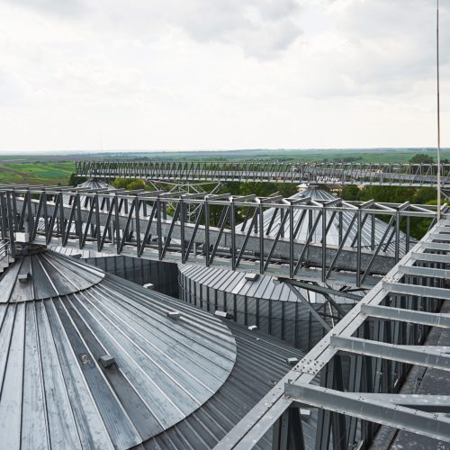 Agricultural Silo - Building Exterior, Storage and drying of grains, wheat, corn, soy, sunflower